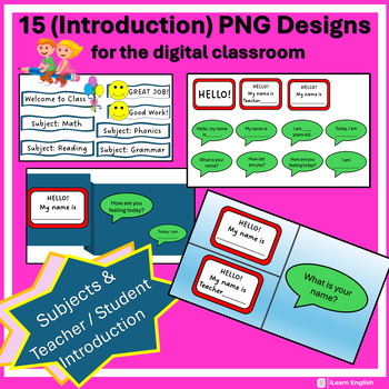 Preview of Introduction PNG Files for the Digital Classroom / Subjects and Student-Teacher