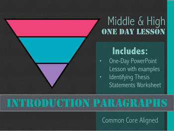 Preview of Introduction Paragraphs: One-Day, Common-Core Aligned Lesson
