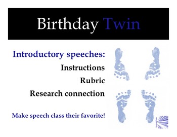 Preview of Introduction Speech:  Birthday Twin Assignment