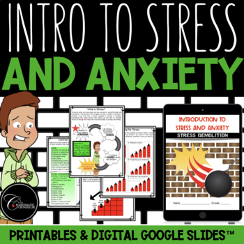 Preview of Introduction To Stress and Anxiety / Managing Stress / Digital Google Slides™
