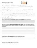 Introduction Writing Worksheet