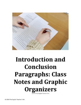 Preview of Introduction and Conclusion Paragraphs: Class Notes and Graphic Organizers