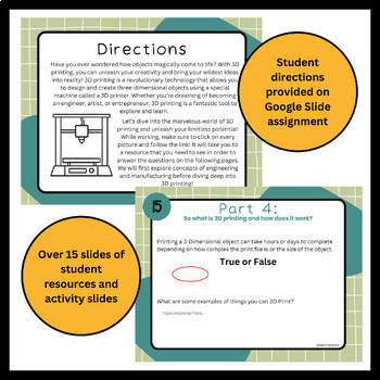 Introduction to 3D Printing - Digital Activity (GOOGLE SLIDES) by  TeachBravely