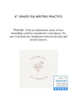 Preview of Introduction to 6th Grade Writing Practice