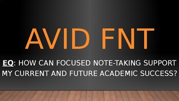 Preview of Introduction to AVID Focused Note-Taking (FNT) - 3 Lessons in 1
