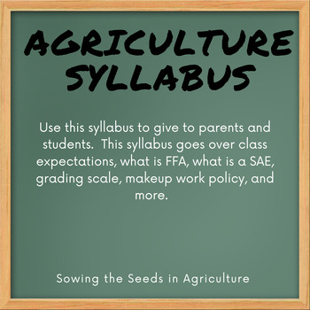 Preview of Introduction to Agriculture Syllabus