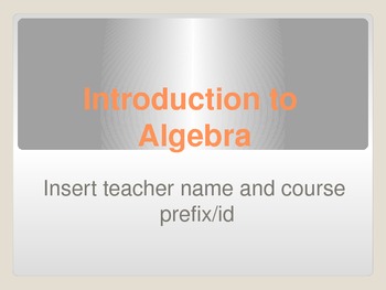 Preview of Introduction to Algebra