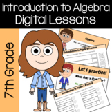 Introduction to Algebra 7th Grade Interactive Google Slide