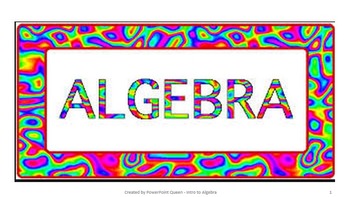 Preview of Introduction to Algebra - PowerPoint with activities for students