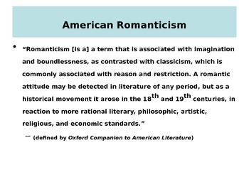 american romanticism descriptive essay