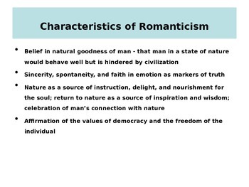 Romanticism Characteristics