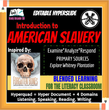 Preview of Introduction to American Slavery HyperSlide | Distance Learning | History & ELA