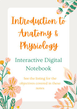 Preview of Introduction to Anatomy and Physiology Digital Notebook