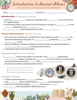 Preview of Introduction to Ancient Athens Scaffolded Notes - Alberta Grade 6 Social Studies