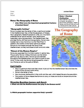 Preview of Introduction to Ancient Rome- Geography & Early Roman Civilization