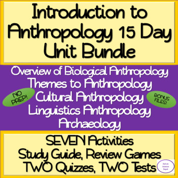 Preview of Introduction to Anthropology: 15 Day NO PREP Unit Bundle