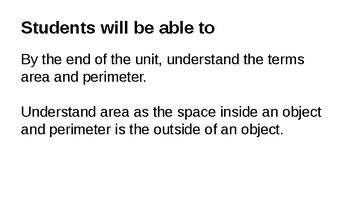 Preview of Introduction to Area and Perimeter- 5 Lessons- Grade 4