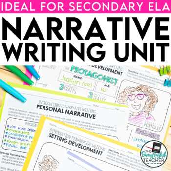 Preview of Narrative Writing Teaching Unit for secondary ELA (presentation, essay & more)