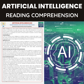 Preview of Introduction to Artificial Intelligence AI Reading Comprehension Worksheet