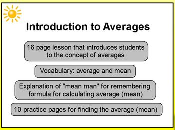 Preview of Introduction to Averages (Mean) 3rd 4th 5th Promethean ActivInspire Flipchart