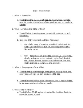 Preview of Introduction to Bible - Guided notes