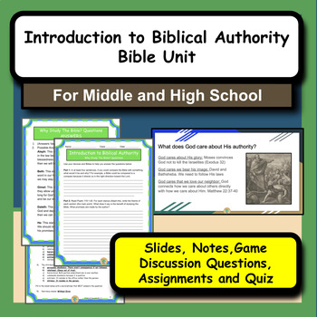 Preview of Introduction to Biblical Authority Unit for Bible or Sunday School Class