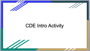 Preview of Introduction to CDEs and FFA Activity- Agriculture