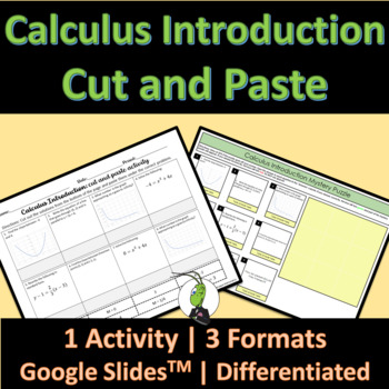 Preview of Introduction to Calculus Cut and Paste Activity | Mystery Picture | Digital