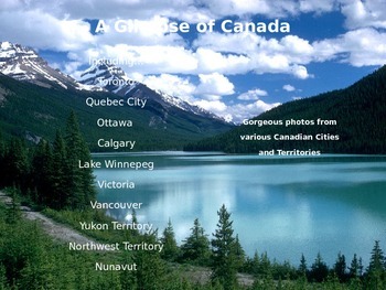 Preview of Introduction to Canada Slideshow.  Editable!