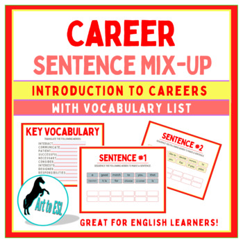 Preview of Introduction to Careers - Sentence Mix Up - ELL ESL - Easel Self Grading & PDF