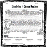 Introduction to Chemical Reactions Worksheet