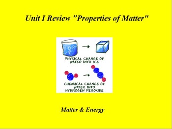 Preview of Introduction to Chemistry ActivInspire Unit I Review "Properties of Matter"