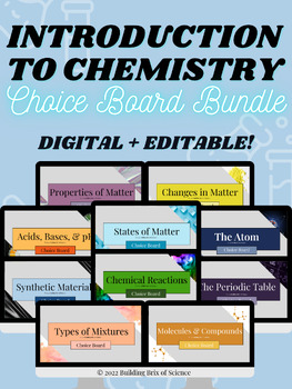 Preview of Introduction to Chemistry Digital Choice Board Bundle