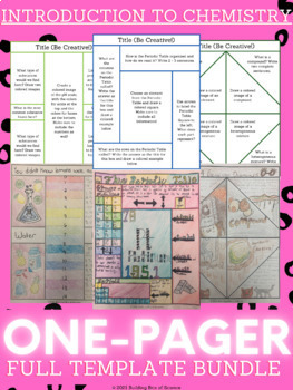 Preview of Introduction to Chemistry Guided Science One-Pager Worksheet Bundle