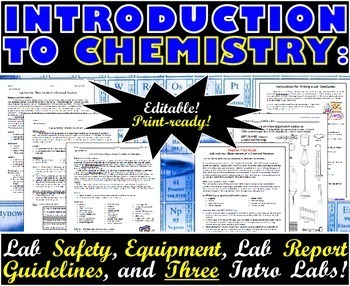 Preview of Introduction to Chemistry BUNDLE: Lab Safety, Equipment, and Three Intro Labs