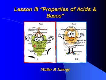 Preview of Introduction to Chemistry Lesson III PowerPoint "Properties of Acids & Bases""