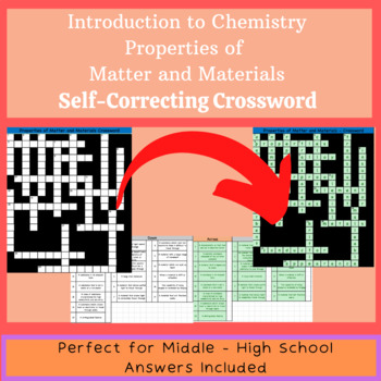 Preview of Introduction to Chemistry - Properties of Matter and Materials - Crossword