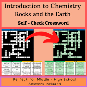 Preview of Introduction to Chemistry - Rocks and the Earth - Self-Correcting Crossword