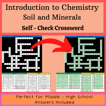 Preview of Introduction to Chemistry - Soil and Minerals  - Self-Correcting Crossword