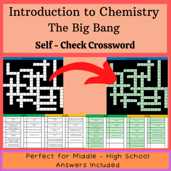 Preview of Introduction to Chemistry - The Big Bang - Self-Check Crossword