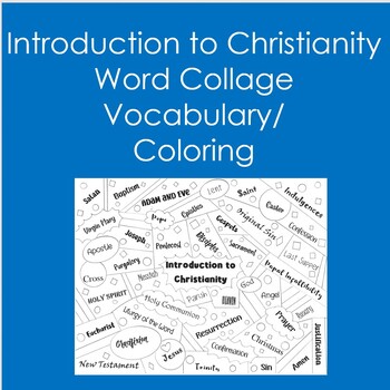 Preview of Introduction to Christianity Word Collage (Coloring, Religion, Vocabulary)