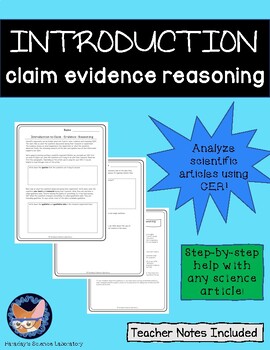 Preview of Introduction to Claim Evidence Reasoning FREE Worksheet Using Science Articles