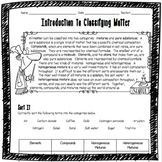 Introduction to Classifying Matter Worksheet