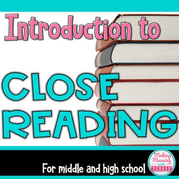 Preview of Close Reading for Middle and High School