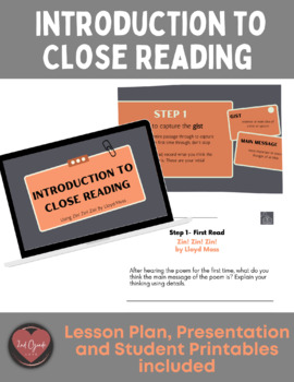 Preview of Introduction to Close Reading Lesson Plan and Presentation