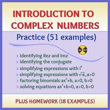 Preview of Intro to Complex Numbers -Practice/Classified Problems & HW  - Distance Learning
