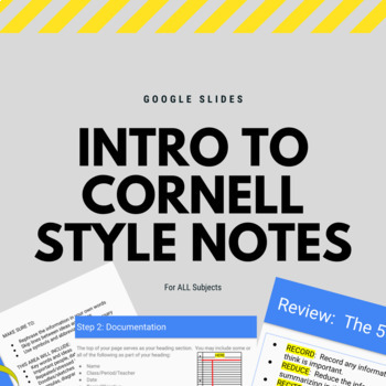 Preview of Introduction to Cornell Style Notes | Google Slides | Editable 