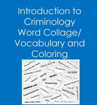 Preview of Introduction to Criminology Word Collage (Vocabulary, Coloring, Word Wall)