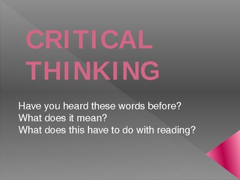 Preview of Introduction to Critical Thinking PowerPoint- first days of school