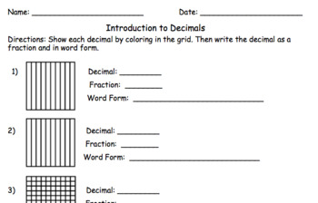 decimals quiz or worksheet with answer key by mrs gennaro